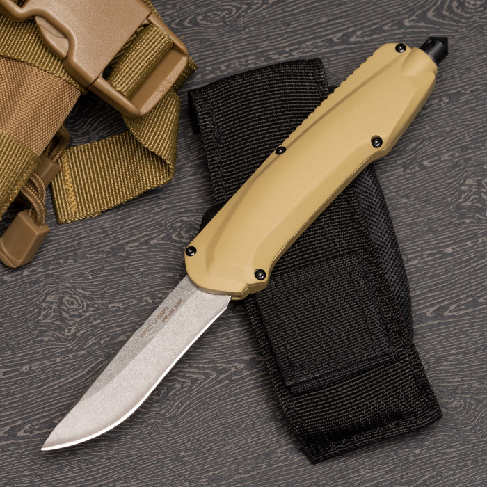 Автоматический нож Roven Stonewash, Tan