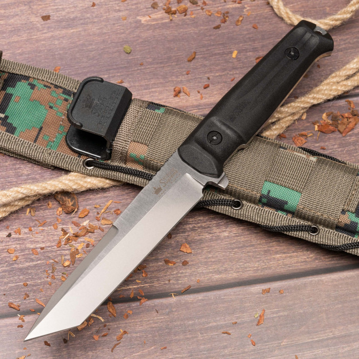 Тактический нож Aggressor D2 StoneWash Black Kraton