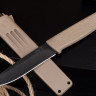 Нож &quot;Сова&quot; песчаный (AUS-8, stonewash, черный, эластрон)