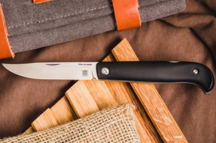 Складной нож Fin-track Black Stonewash Северная Корона