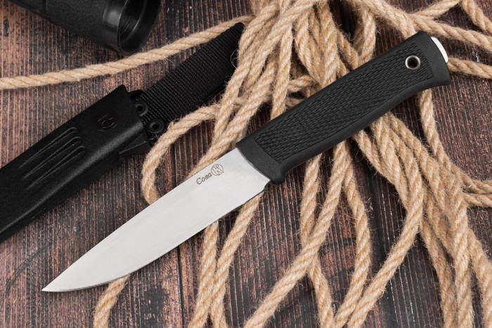 Нож "Сова" D2, stonewash, эластрон
