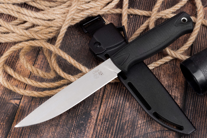 Нож "OTUS" D2, stonewash, эластрон