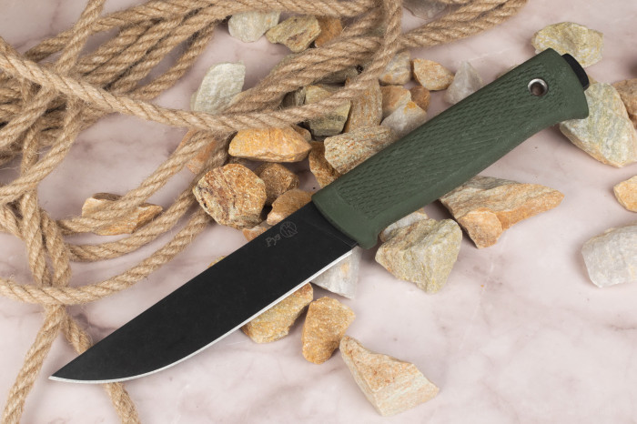 Нож "Руз" D2, хаки, stonewash, эластрон  